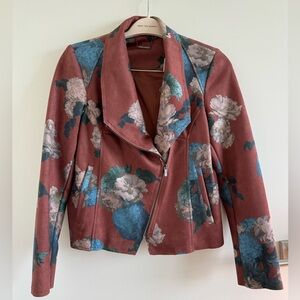 Suede floral jacket